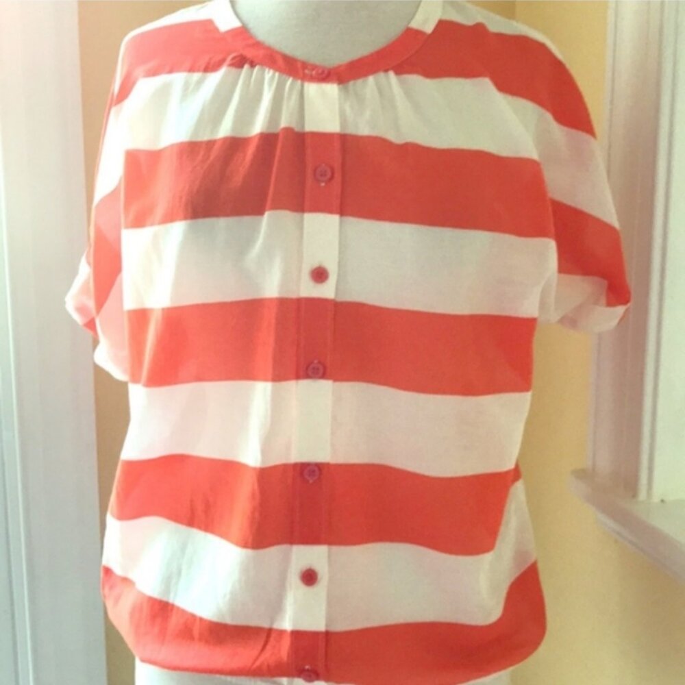 LOFT Colorblock Striped Blouse Size XS